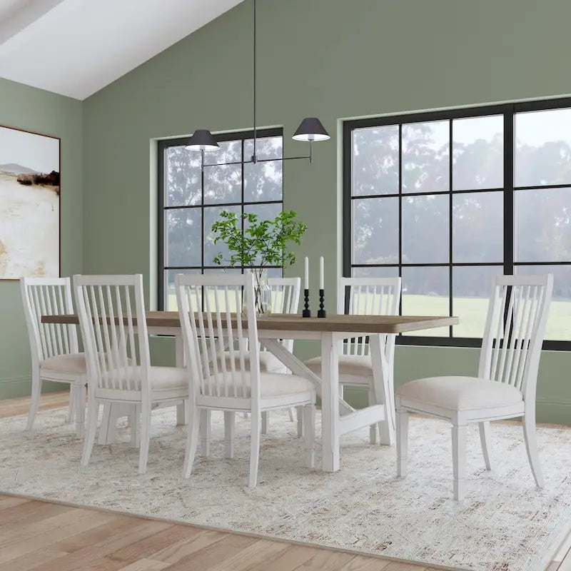 Table à manger rectangulaire Melody en bois blanc - 90 x 30 x 42