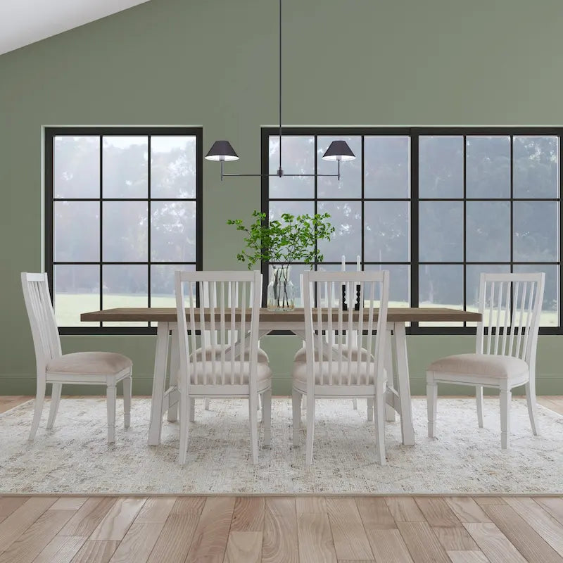 Table à manger rectangulaire Melody en bois blanc - 90 x 30 x 42
