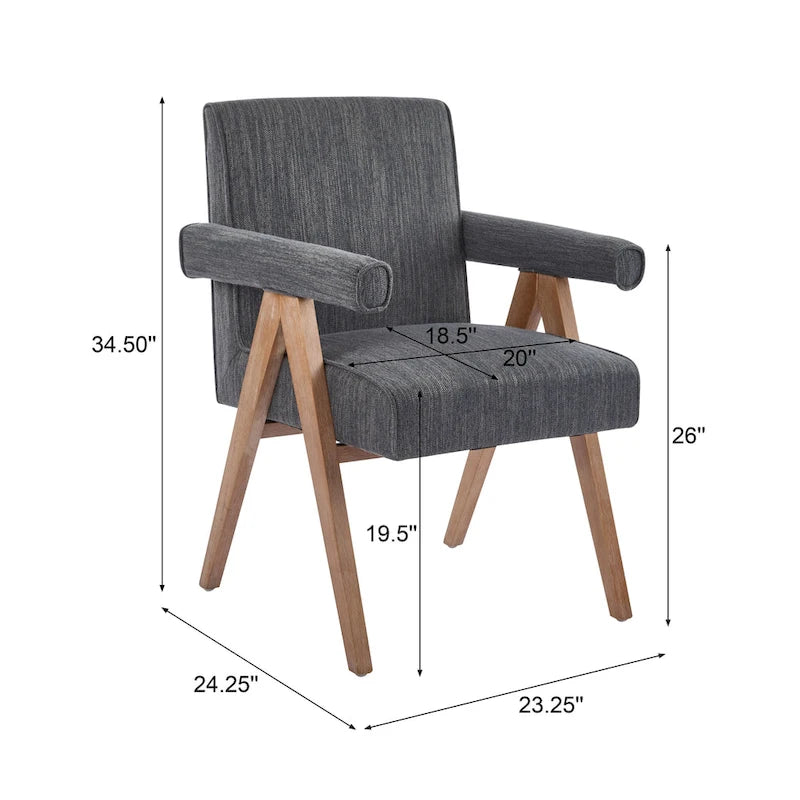 Chaises de salle à manger capitonnées avec accoudoirs (lot de 2)