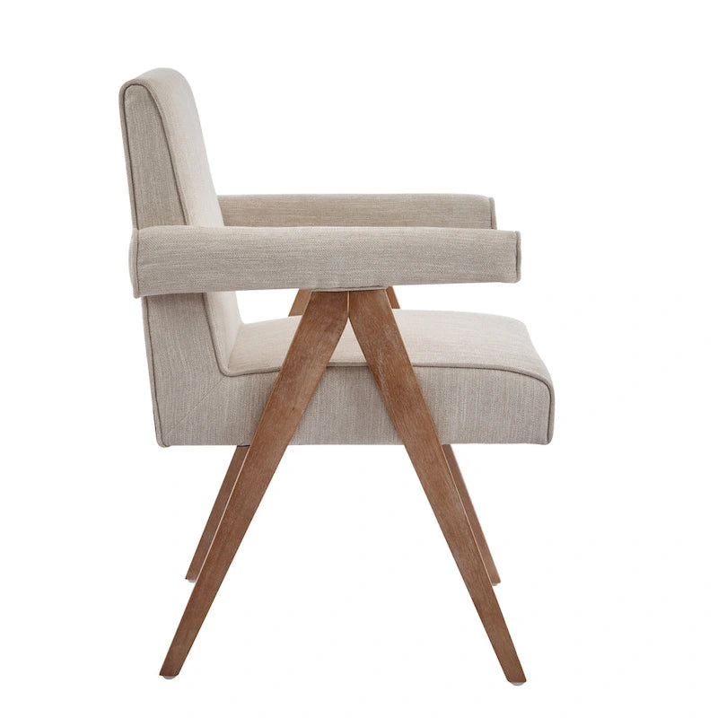 Chaises de salle à manger capitonnées avec accoudoirs (lot de 2)