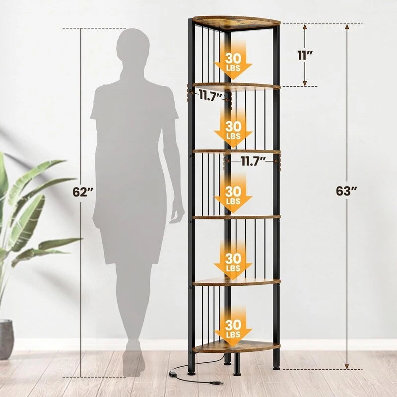 Étagère d'angle - 11.7P x 11.7L x 63H