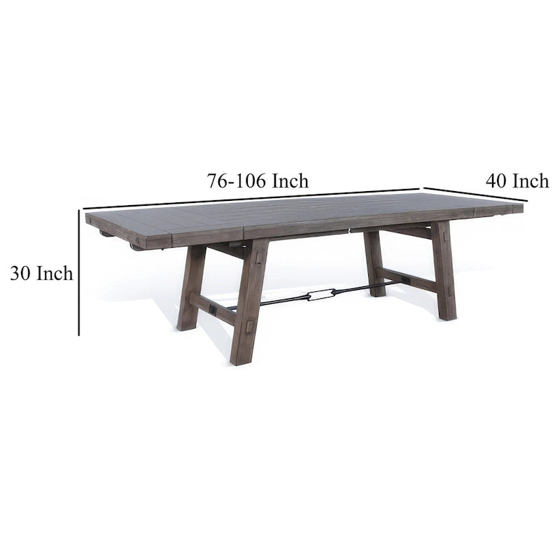 Table de salle à manger Yael, bois d'acajou clair, extensible de 193 à 269 cm