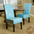 Chaises de salle à manger en cuir reconstitué bleu (lot de 2)