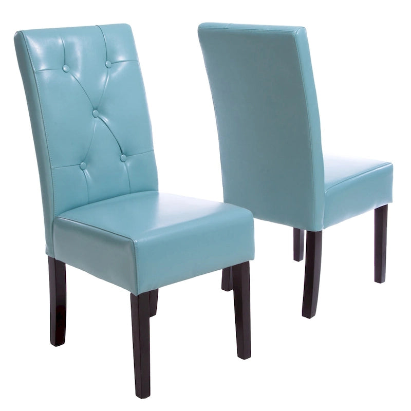 Chaises de salle à manger en cuir reconstitué bleu (lot de 2)