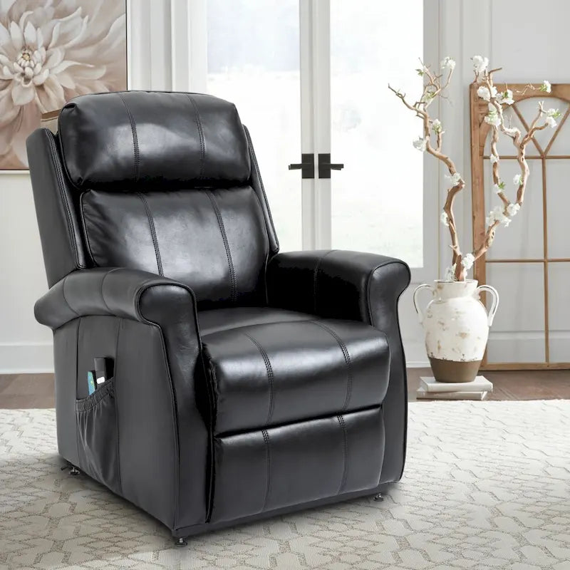Fauteuil inclinable releveur électrique en similicuir pour personnes âgées