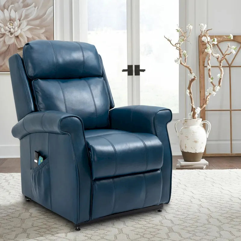 Fauteuil inclinable releveur électrique en similicuir pour personnes âgées