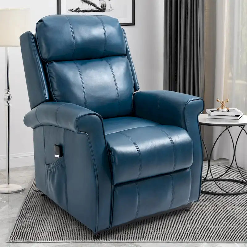 Fauteuil inclinable releveur électrique en similicuir pour personnes âgées