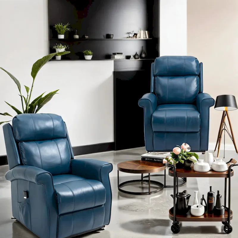 Fauteuil inclinable releveur électrique en similicuir pour personnes âgées