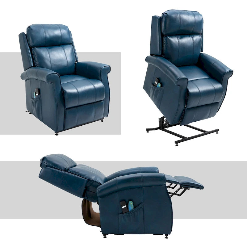 Fauteuil inclinable releveur électrique en similicuir pour personnes âgées