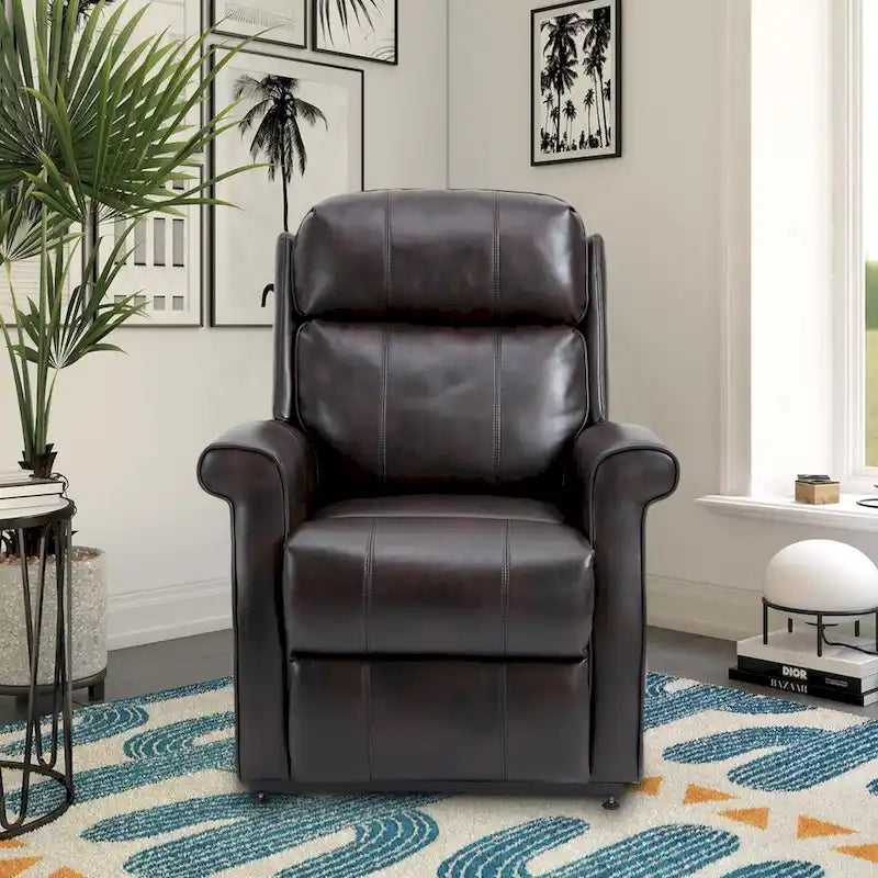 Fauteuil inclinable releveur électrique en similicuir pour personnes âgées