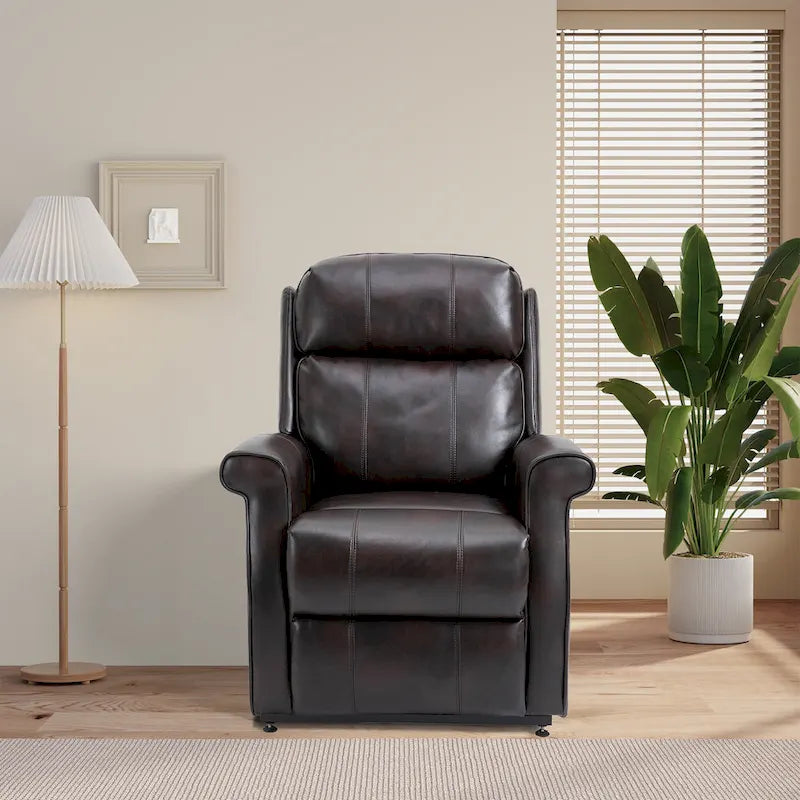 Fauteuil inclinable releveur électrique en similicuir pour personnes âgées