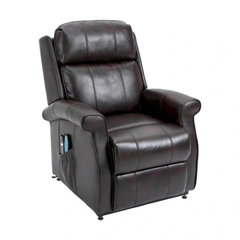 Fauteuil inclinable releveur électrique en similicuir pour personnes âgées