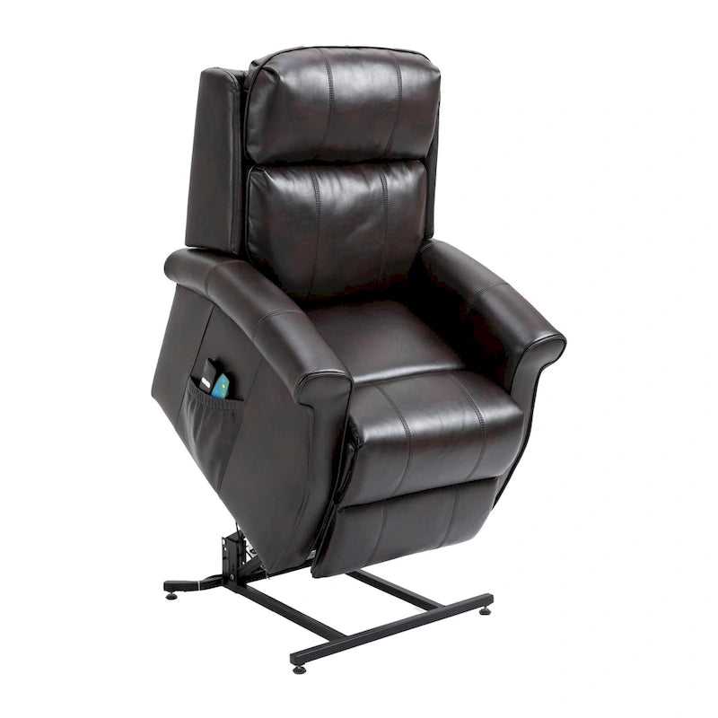Fauteuil inclinable releveur électrique en similicuir pour personnes âgées