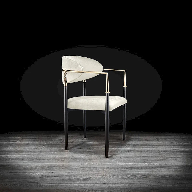 Chaise de salle à manger en acier inoxydable doré