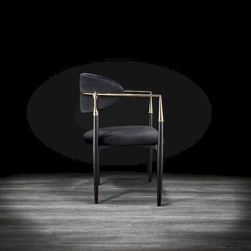 Chaise de salle à manger en acier inoxydable doré