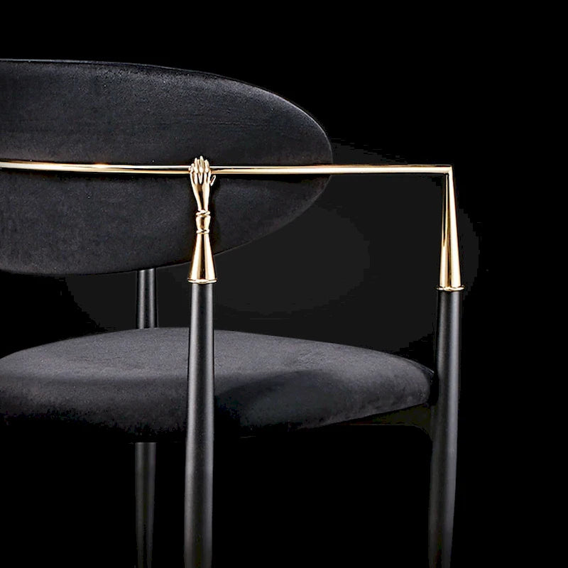 Chaise de salle à manger en acier inoxydable doré