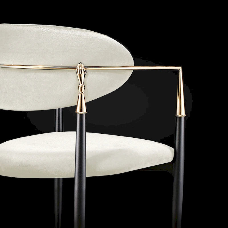 Chaise de salle à manger en acier inoxydable doré