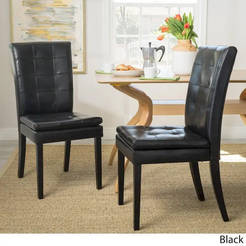 Chaises de salle à manger en cuir (lot de 2)