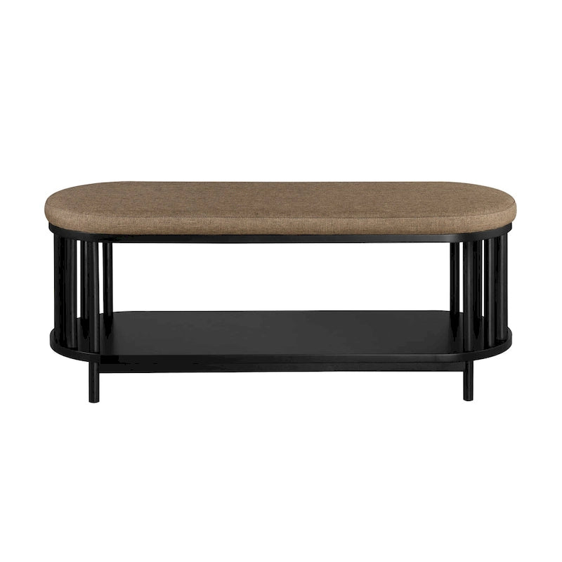 Banc de rangement rembourré (avec étagère inférieure)