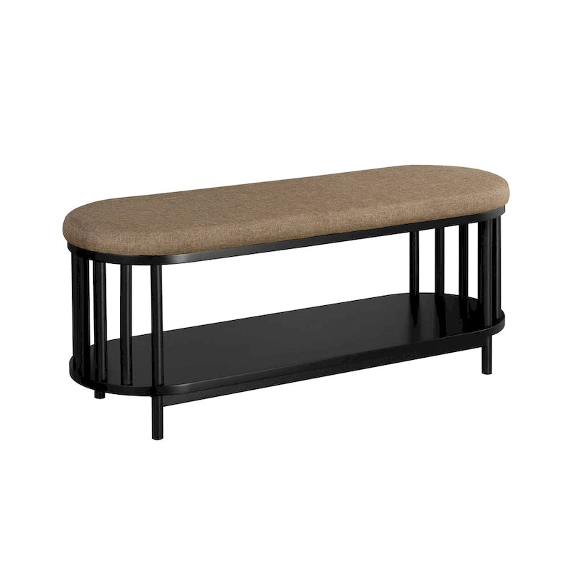 Banc de rangement rembourré (avec étagère inférieure)