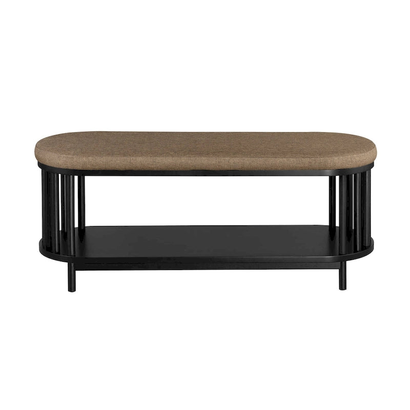 Banc de rangement rembourré (avec étagère inférieure)