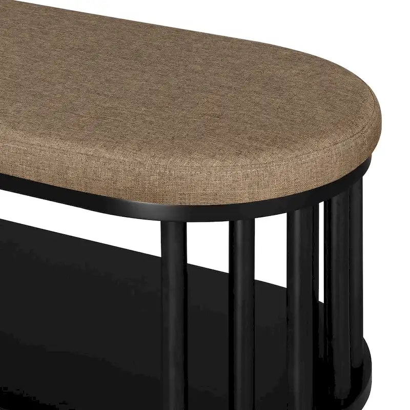 Banc de rangement rembourré (avec étagère inférieure)