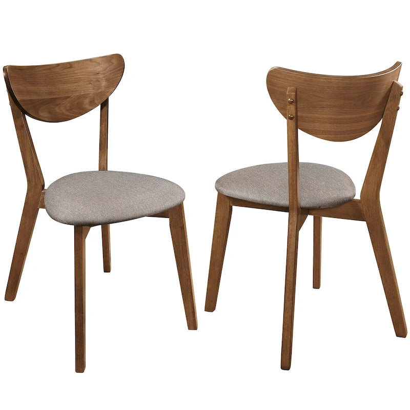 Chaises de salle à manger en noyer naturel de style Mid-Century Modern (Lot de 2)