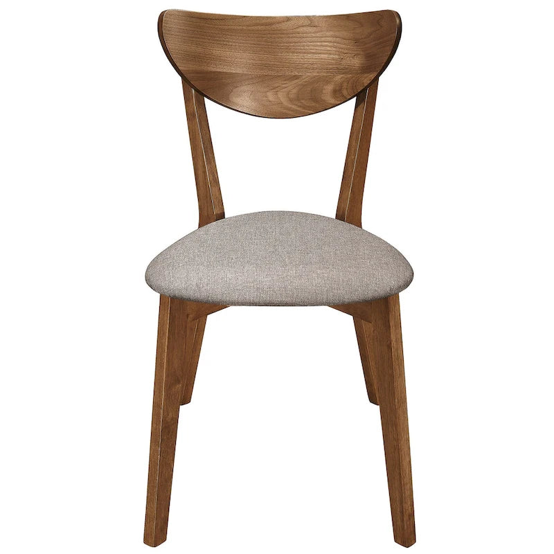 Chaises de salle à manger en noyer naturel de style Mid-Century Modern (Lot de 2)