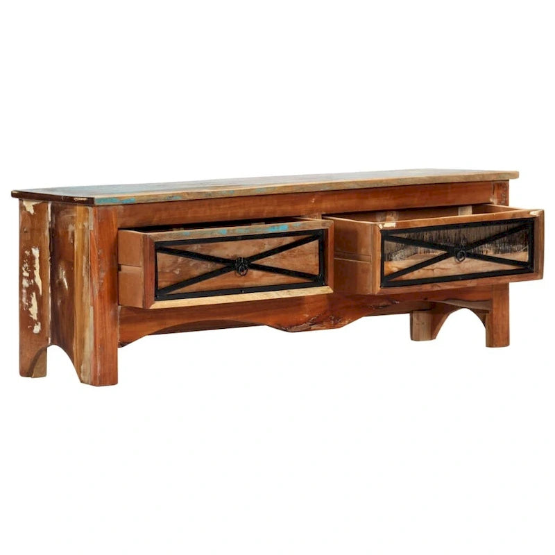 Meuble TV 120x30x40 cm Bois Massif Recyclé