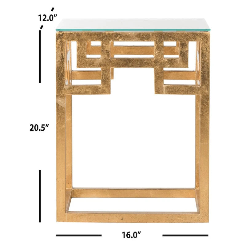 Table d'appoint Porfiria Dorure Antiquaire - 16 x 12 x 20.5 - 16Lx12Px21H