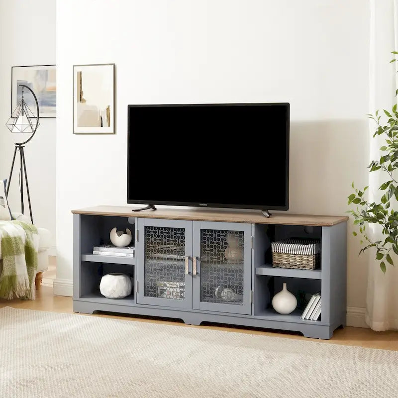 Meuble TV style ferme moderne pour téléviseurs jusqu'à 80 pouces - N/A