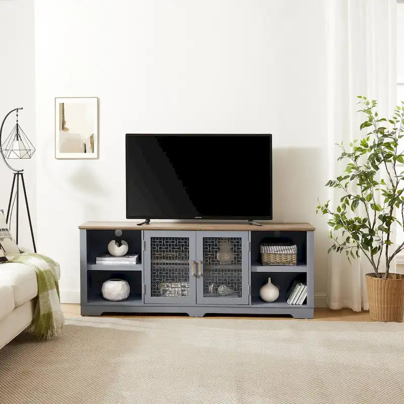Meuble TV style ferme moderne pour téléviseurs jusqu'à 80 pouces - N/A