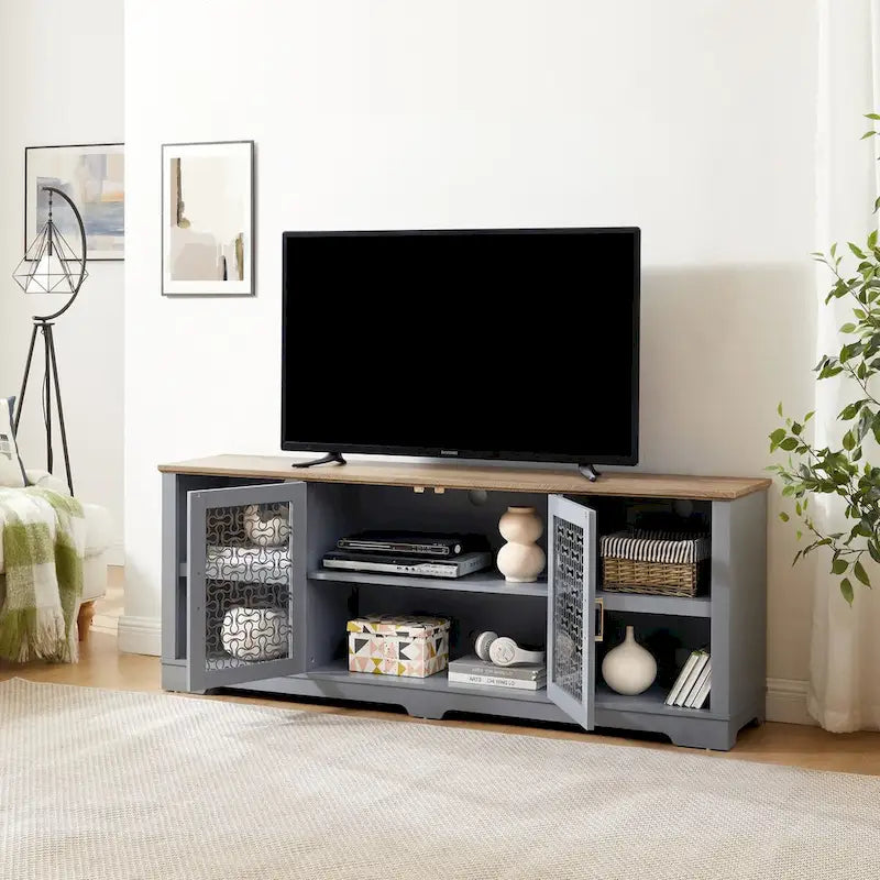 Meuble TV style ferme moderne pour téléviseurs jusqu'à 80 pouces - N/A