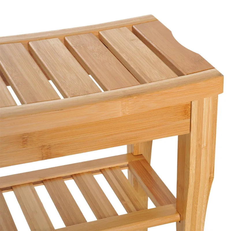 Longue banquette de douche en bambou