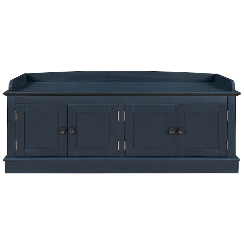 Banc de rangement d'entrée avec 4 portes et étagères réglables