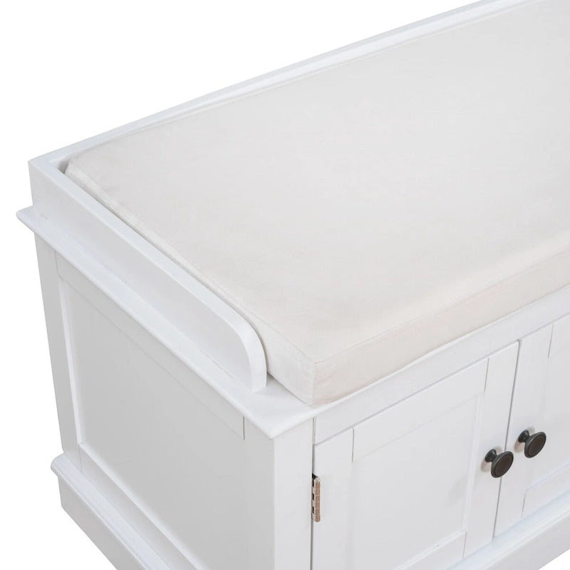 Banc de rangement d'entrée avec 4 portes et étagères réglables