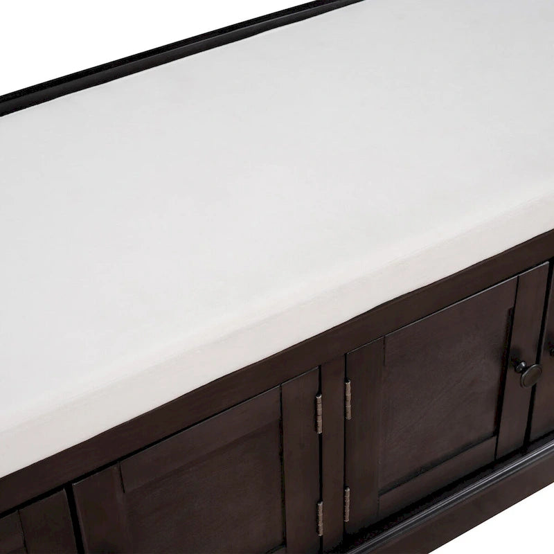 Banc de rangement d'entrée avec 4 portes et étagères réglables