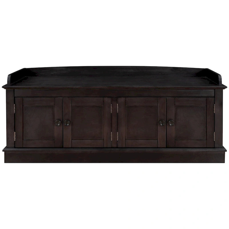 Banc de rangement d'entrée avec 4 portes et étagères réglables