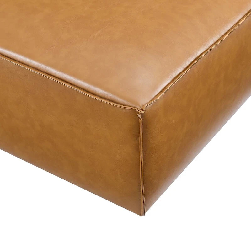 Pouffe en cuir végane