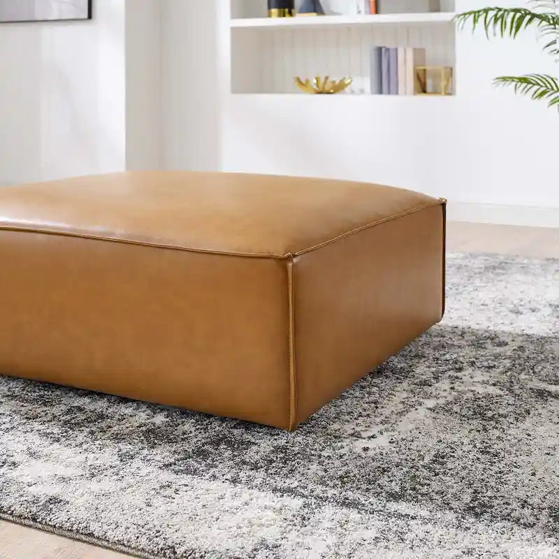 Pouffe en cuir végane