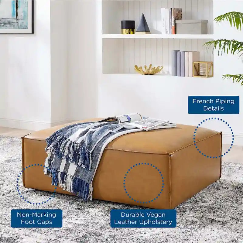 Pouffe en cuir végane