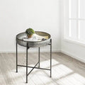 Table d'appoint pliante en acier galvanisé, table basse étanche – 57,0 D x 57,0 L x 65,5 H cm