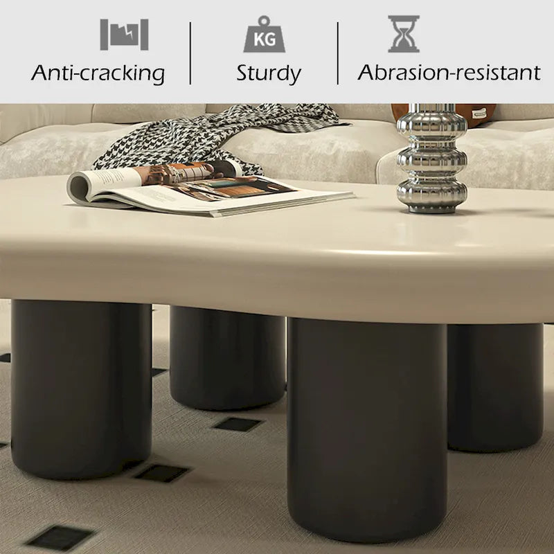 48.43 Table basse moderne en forme de nuage pour salon, table basse à 4 pieds - 48.4