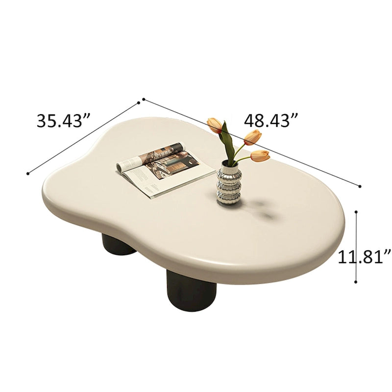 48.43 Table basse moderne en forme de nuage pour salon, table basse à 4 pieds - 48.4