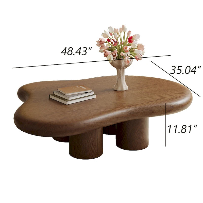 48.43 Table basse moderne en forme de nuage pour salon, table basse à 4 pieds - 48.4