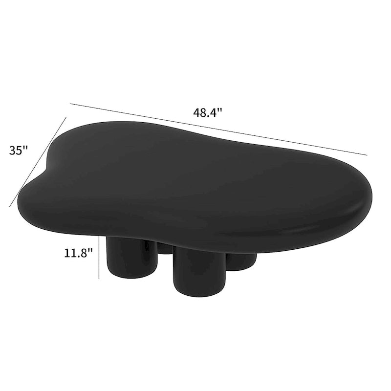 48.43 Table basse moderne en forme de nuage pour salon, table basse à 4 pieds - 48.4