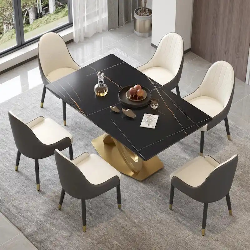 63 Table à manger, table à manger moderne pour 6 personnes