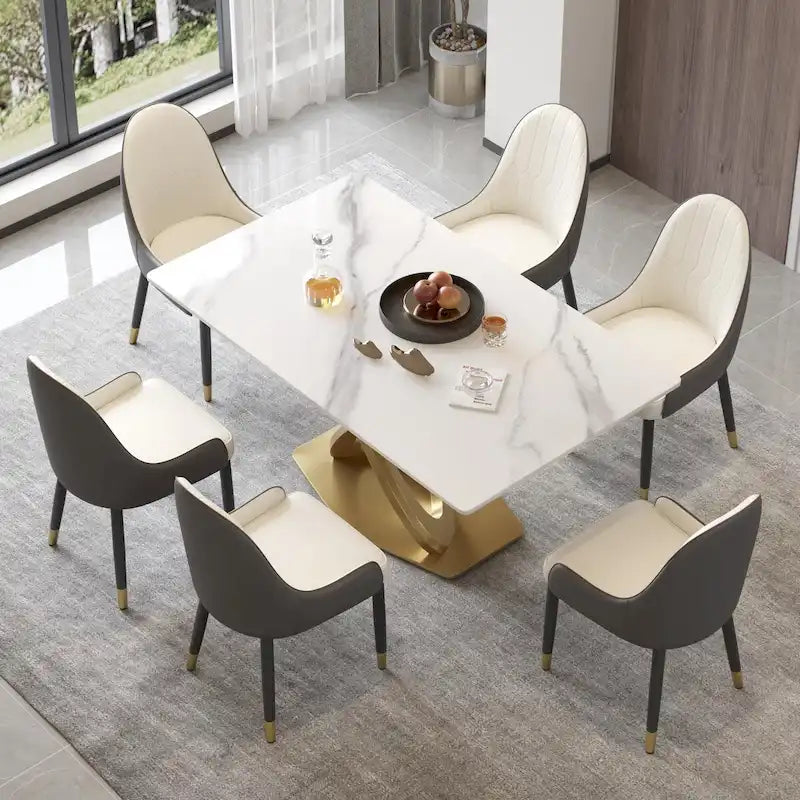 63 Table à manger, table à manger moderne pour 6 personnes
