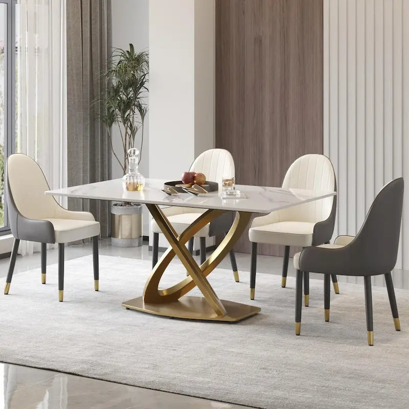 63 Table à manger, table à manger moderne pour 6 personnes