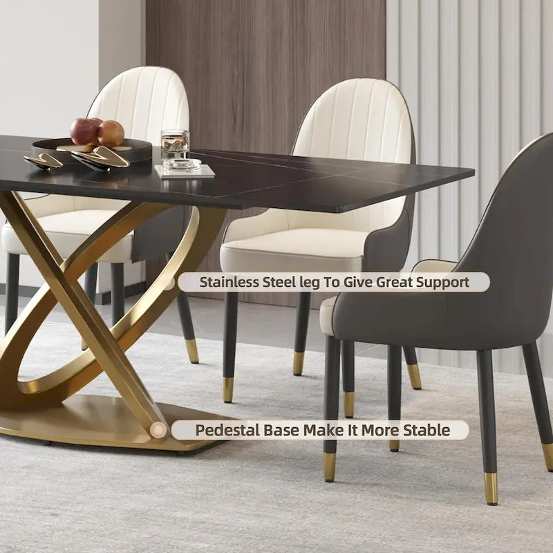 63 Table à manger, table à manger moderne pour 6 personnes